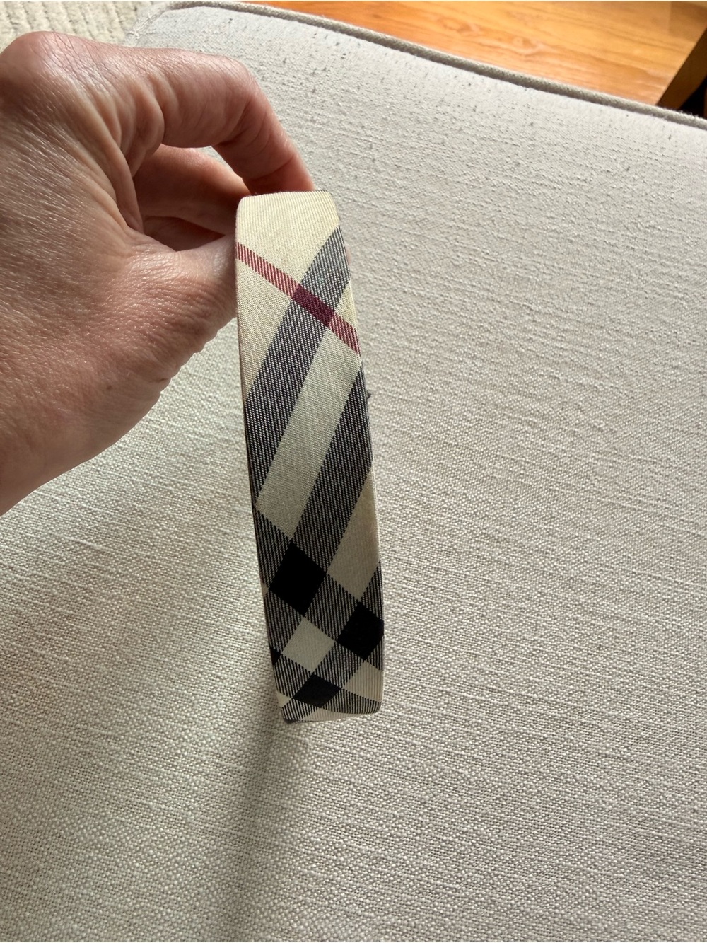 Vintage Burberry London Nova Check Plaid Headband Beige Classic Check